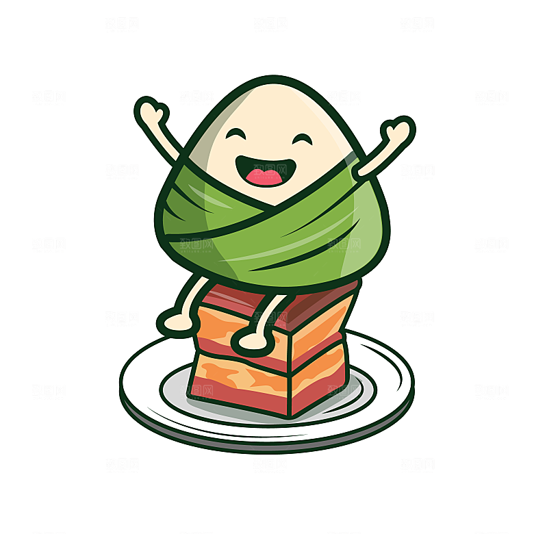 卡通手绘端午节免扣元素