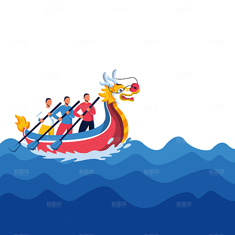 简约大气卡通手绘端午节PNG元素