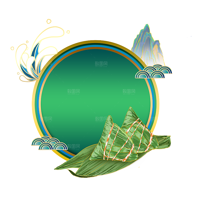 卡通手绘端午节免扣元素