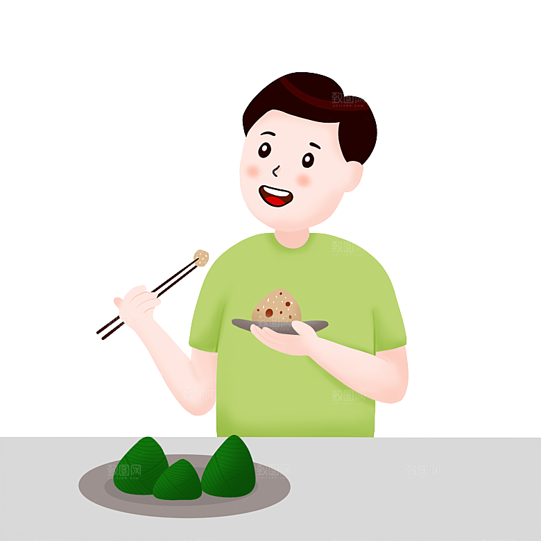 卡通手绘端午节免扣元素