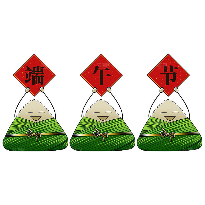 卡通手绘端午节免扣元素