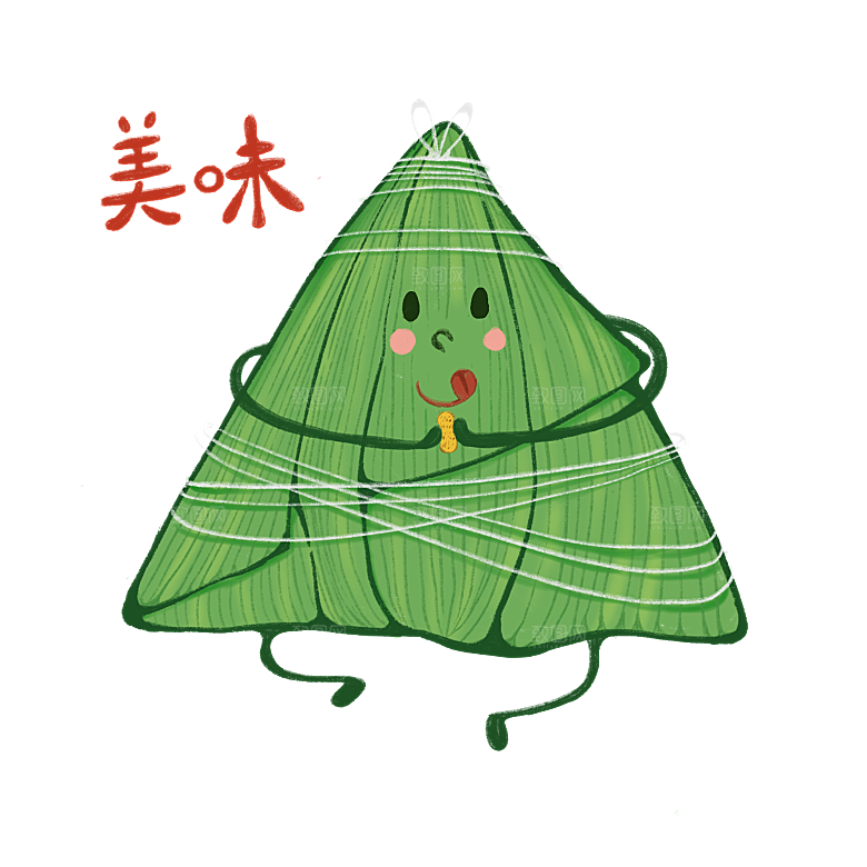 卡通手绘端午节免扣元素