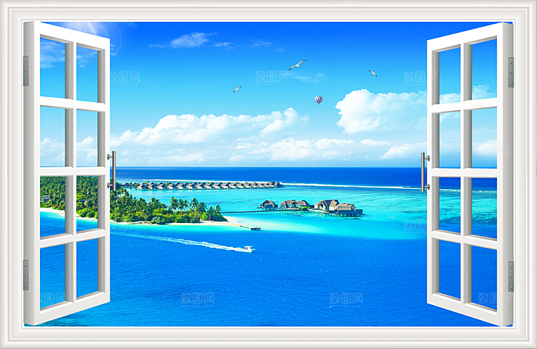 3D立体海景假窗