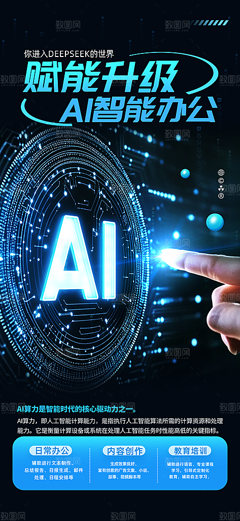 AI人工智能助手工具科技邀请函峰会海报