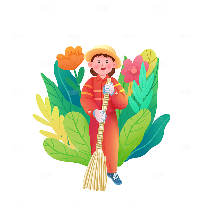五一劳动节卡通人物插画素材