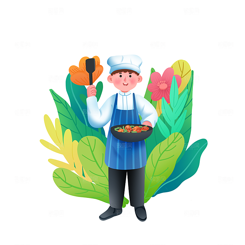 五一劳动节卡通人物插画素材
