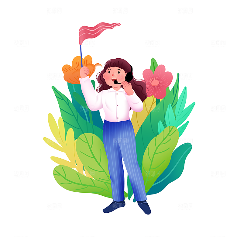 五一劳动节卡通人物插画素材