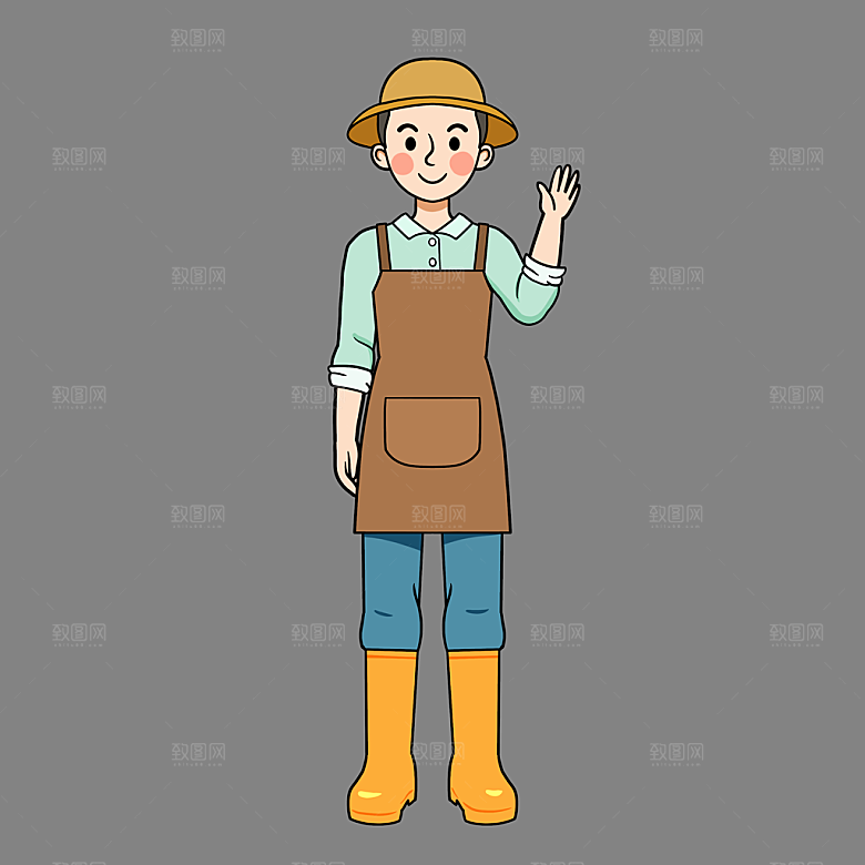 五一劳动节卡通人物插画素材