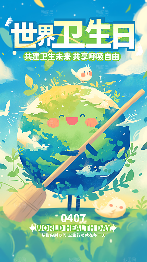 世界卫生日勤洗手健康宣传医疗卫生海报