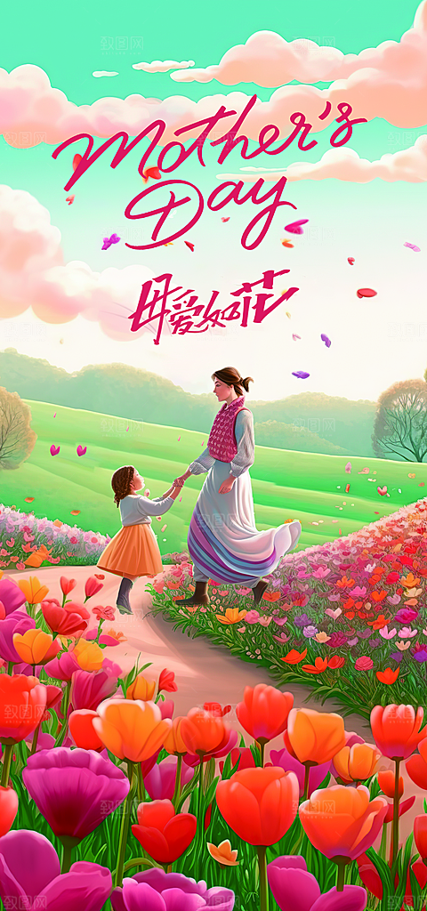 创意温馨母亲节海报