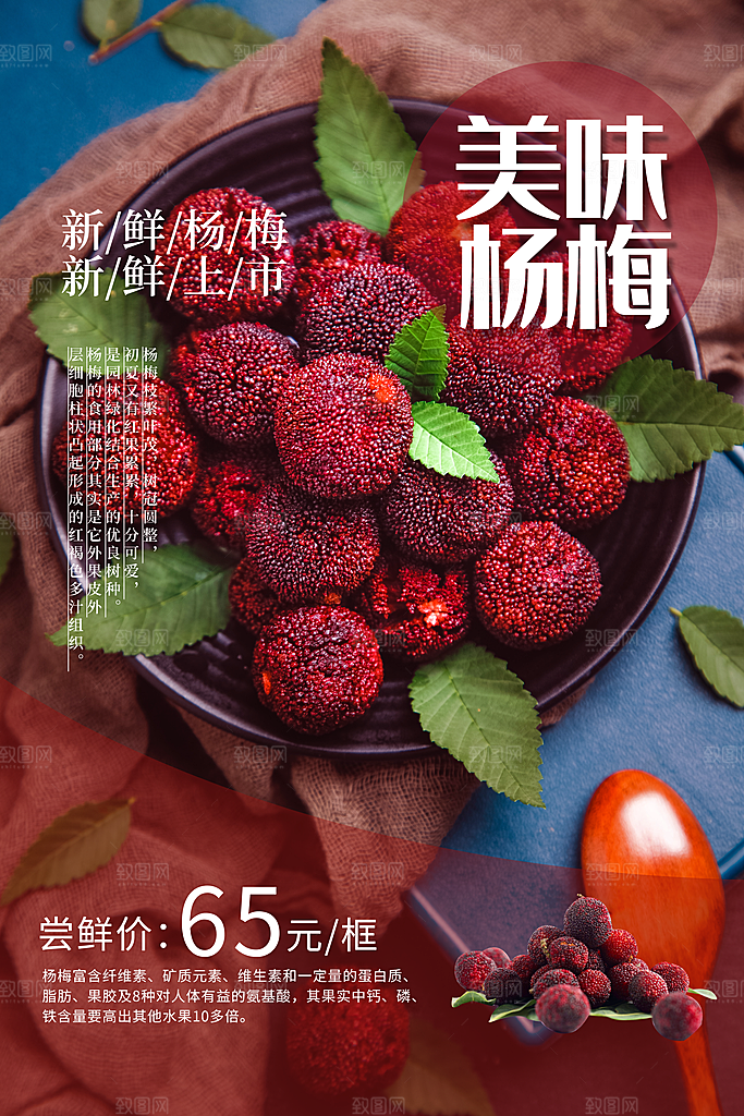 杨梅熟了酸甜生鲜夏季水果店超市海报