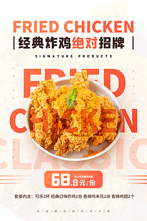 汉堡炸鸡西式快餐店餐饮美食海报