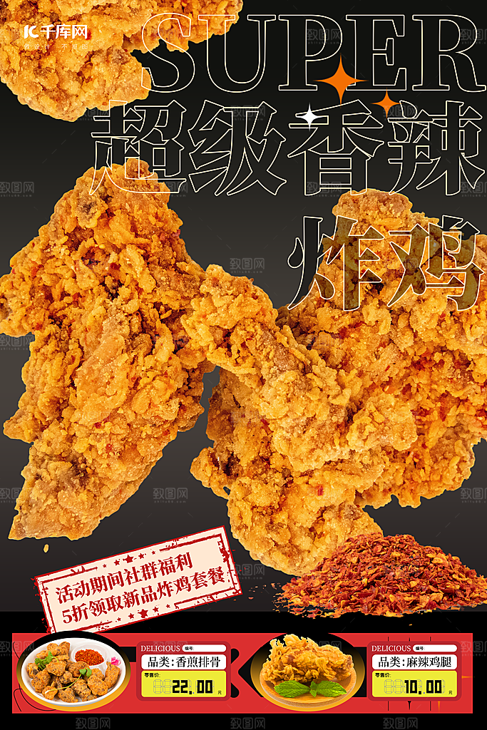 汉堡炸鸡西式快餐店餐饮美食海报