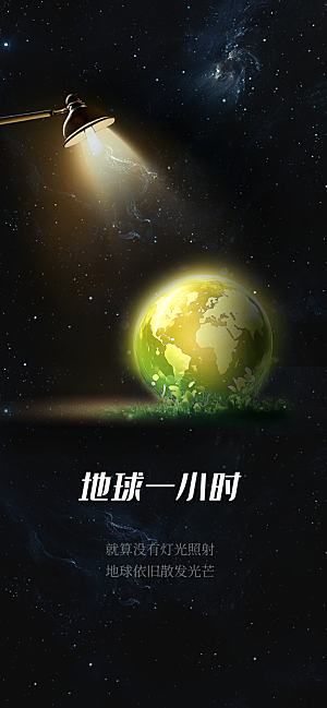 地球一小时节约用电节能减排公益海报