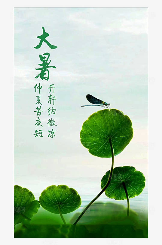二十四节气海报设计现代风竖版大暑