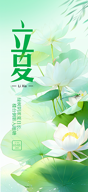 立夏时节五月夏天夏季24节气夏日海报