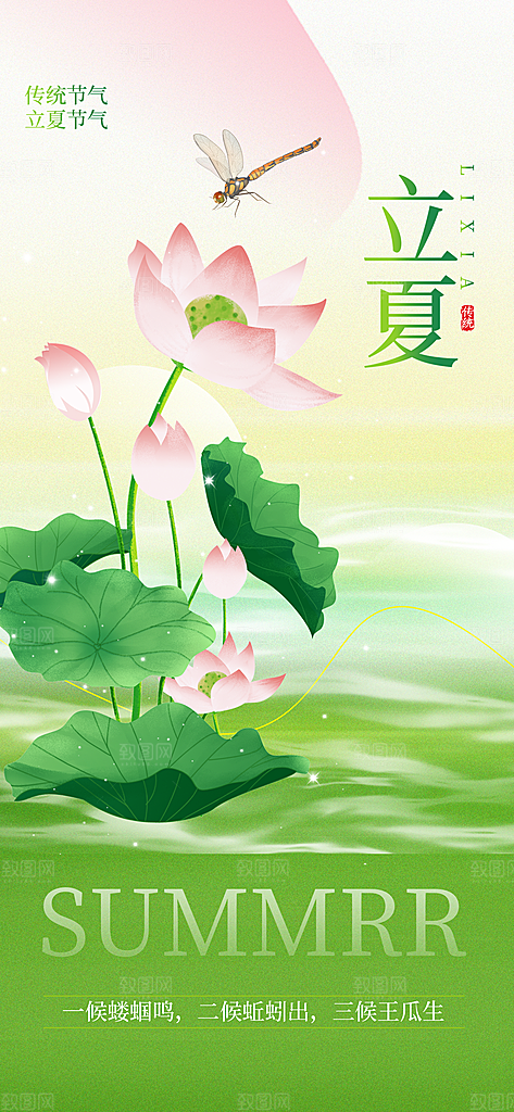立夏时节五月夏天夏季24节气夏日海报