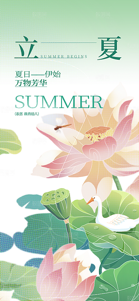 立夏二十四节气海报