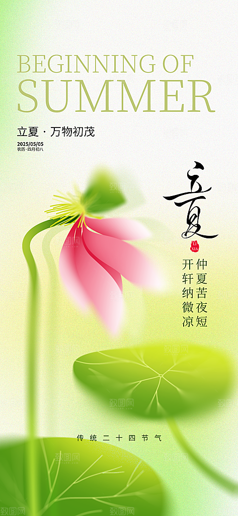 二十四节气立夏海报