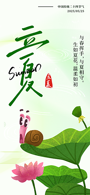 立夏二十四节气海报