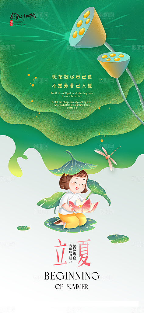 立夏二十四节气海报