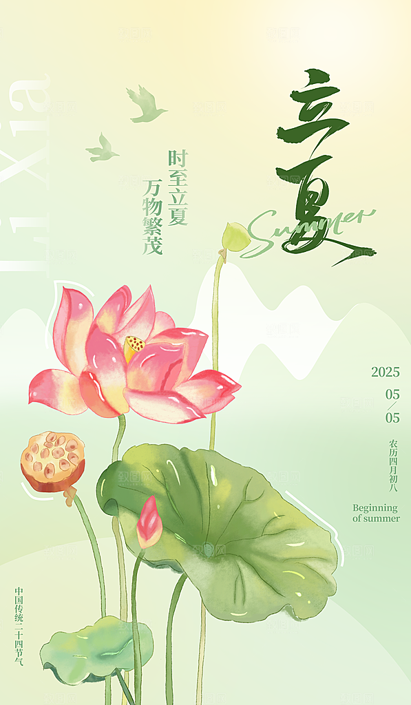 立夏二十四节气海报