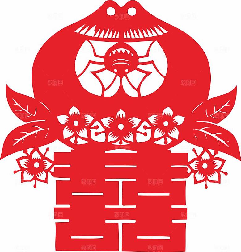 结婚窗花贴纸喜字矢量图元素