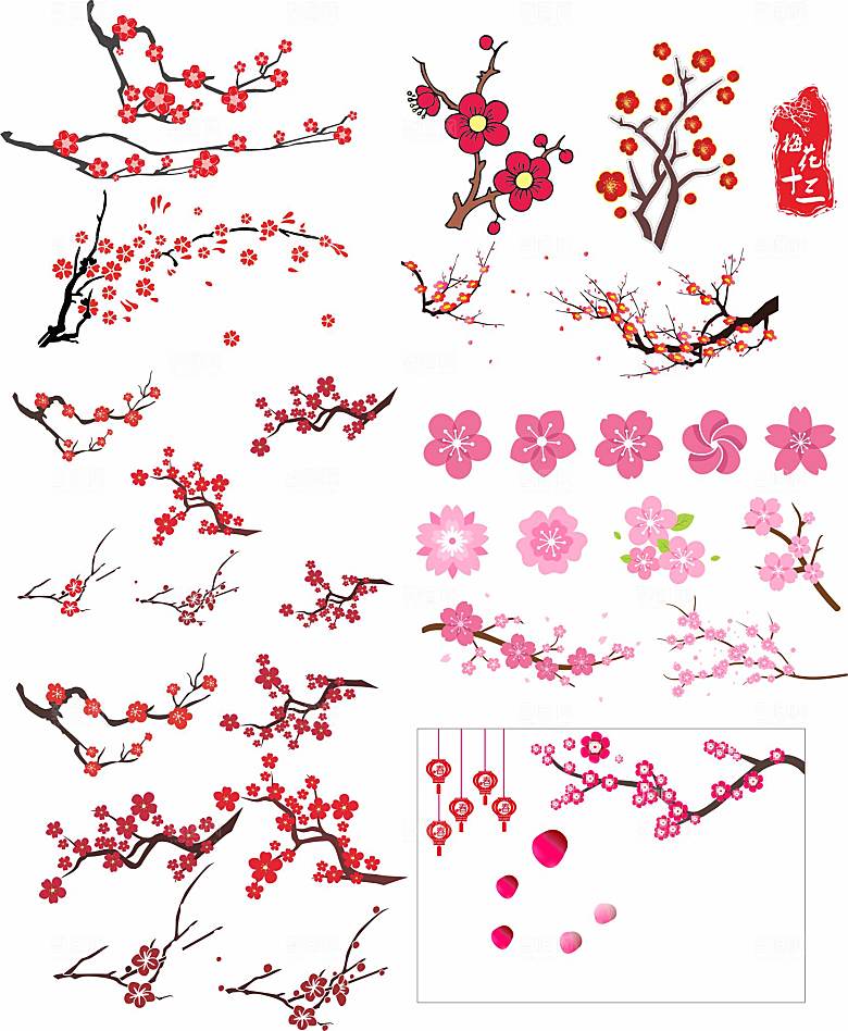 梅花各样式矢量文件