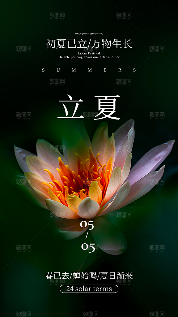 立夏二十四节气海报