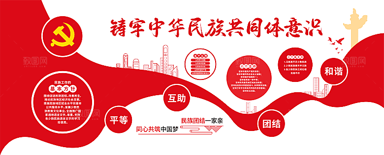 民族团结文化墙设计