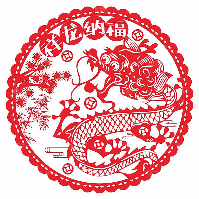 福字窗花矢量剪影
