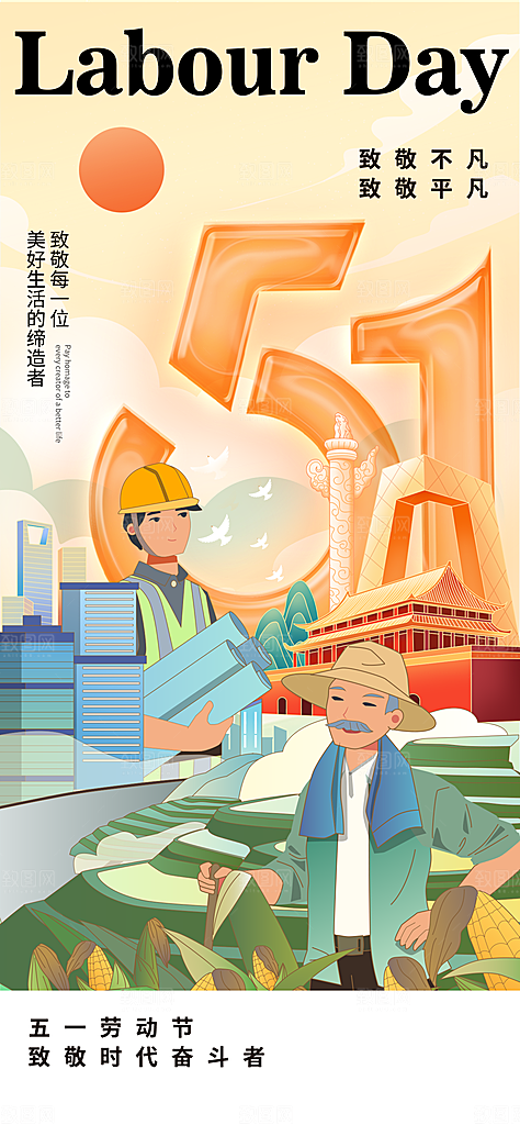 五一劳动节宣传海报展板