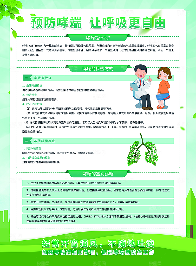 世界哮喘日预防哮喘健康疾病科普海报