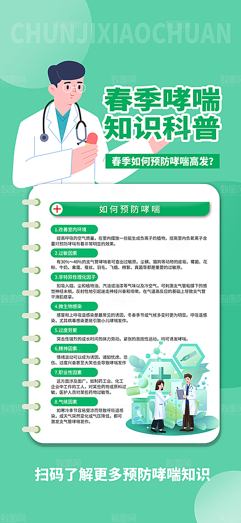 世界哮喘日预防哮喘健康疾病科普海报