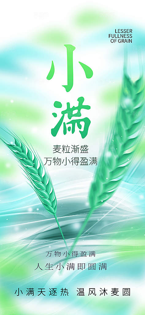 24节气小满时节五月夏日夏天宣传海报