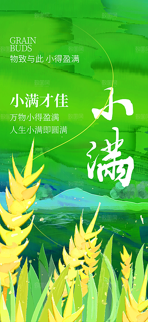 24节气小满时节五月夏日夏天宣传海报