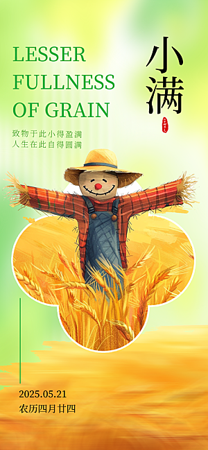 24节气小满时节五月夏日夏天宣传海报