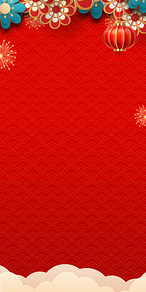 红色中国风背景模板