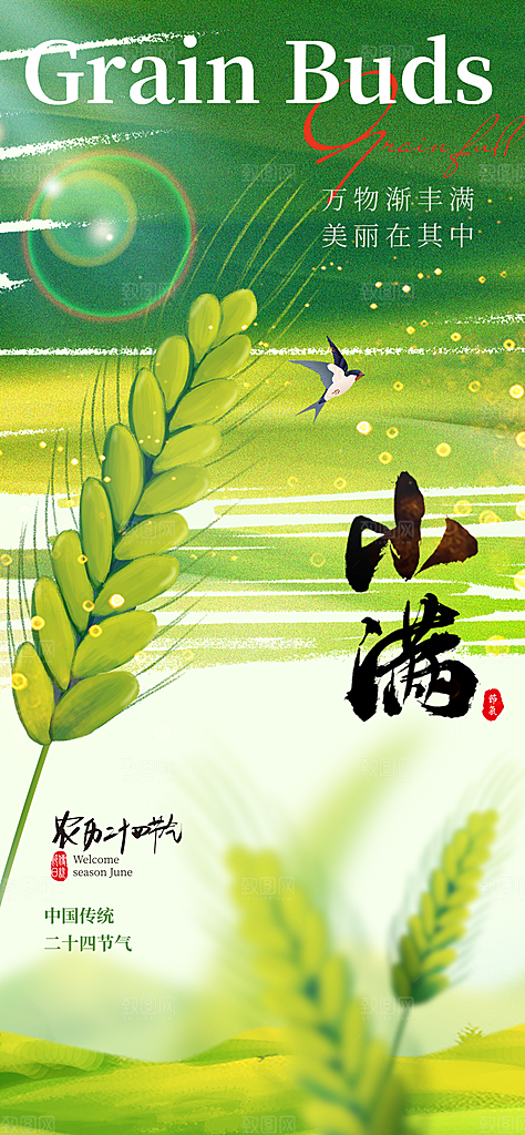 二十四节气小满海报