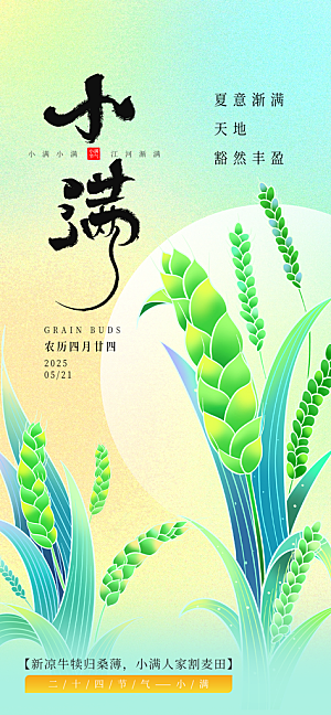 二十四节气小满海报