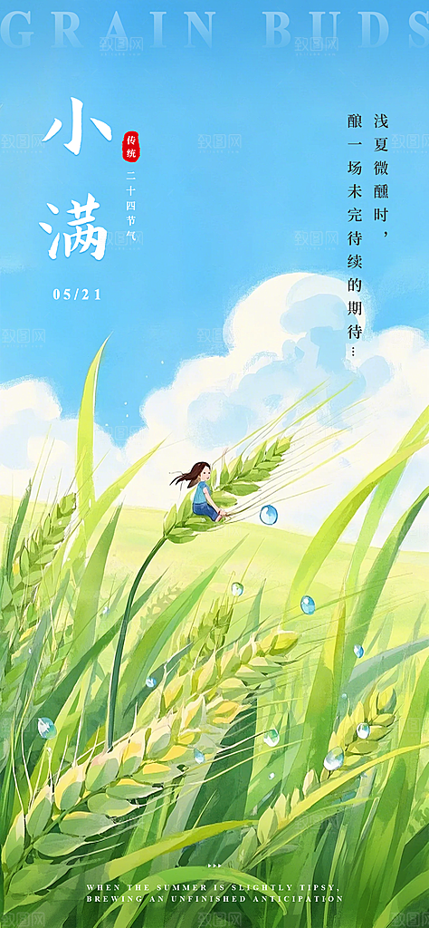 二十四节气小满海报