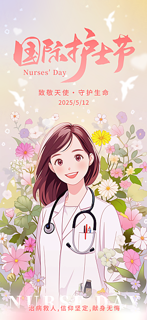 护士节手机海报设计