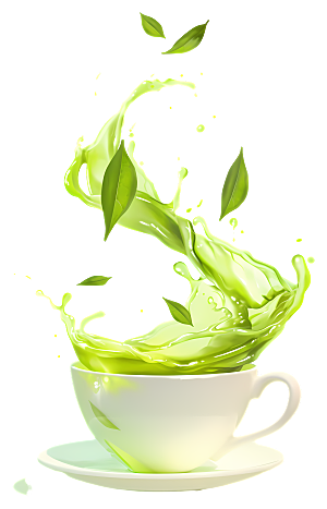动感的绿茶免抠元素