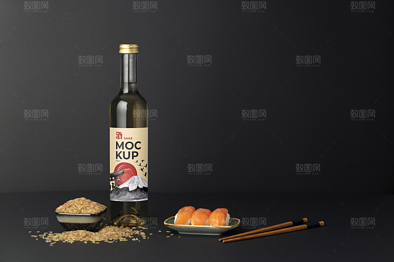 高端红酒洋酒清酒酒瓶样机