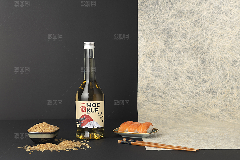高端红酒洋酒清酒酒瓶样机