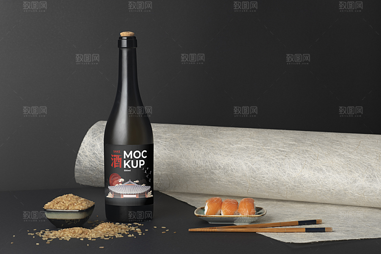 高端红酒洋酒清酒酒瓶样机
