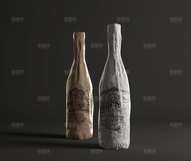 高端清酒红酒洋酒酒瓶样机