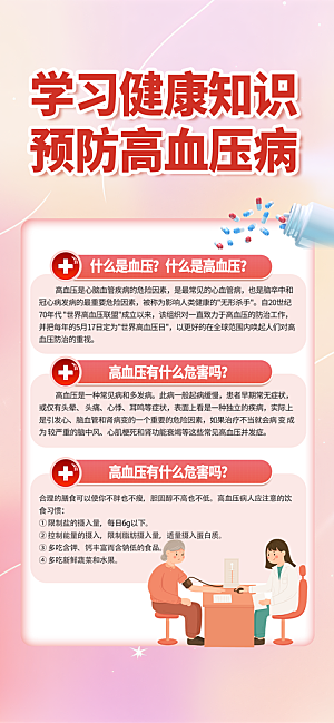 世界高血压日心脏健康体检科普海报