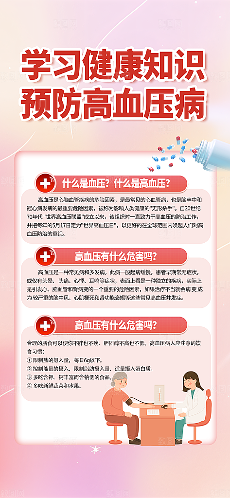 世界高血压日心脏健康体检科普海报