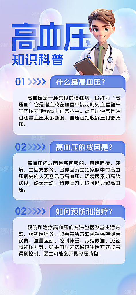 世界高血压日心脏健康体检科普海报